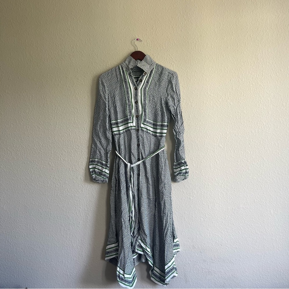 Anthropologie Black and White Long Sleeve Dress